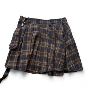 Plaid Pleated Mini Skirt